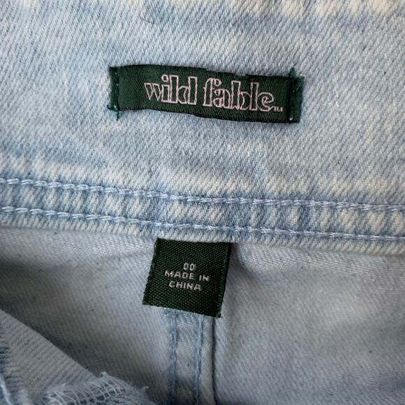 Wild Fable Denim Jean Mini Skirt with Belt Light Wash Size 00 - Picture 10 of 13